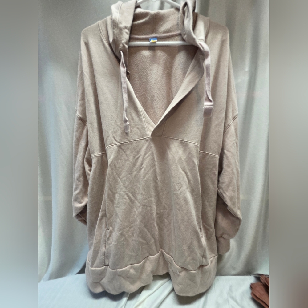 Old Navy Tan Oversized Pullover Hoodie Jacket